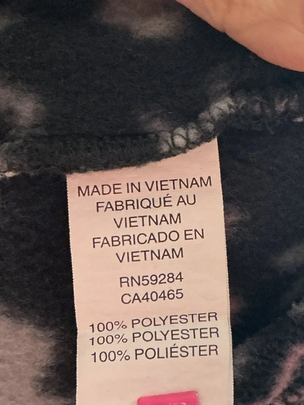 Place children’s fleece